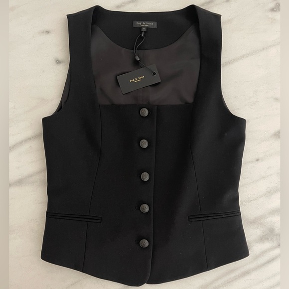 Rag & Bone Black Vest Women's size 4 - Picture 2 of 10